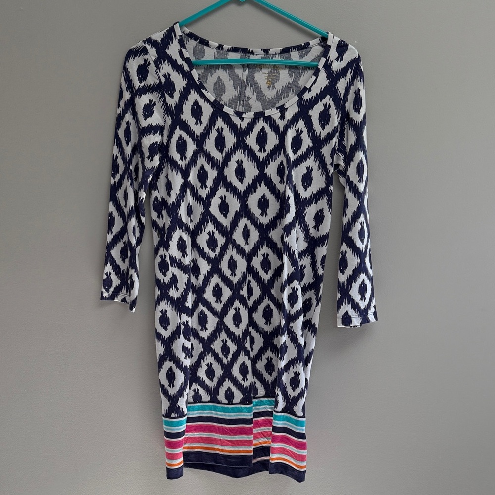 Lilly Pulitzer Navy and White Cotton Dress